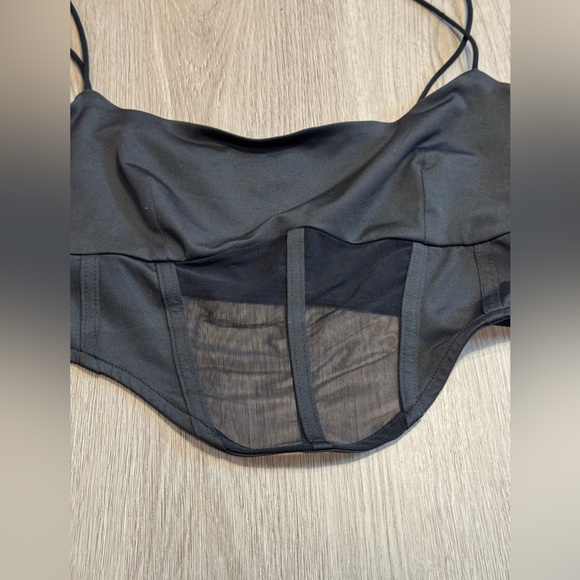 Missy Empire Black Women's Corset Mesh Bra size 10 - Picture 2 of 6
